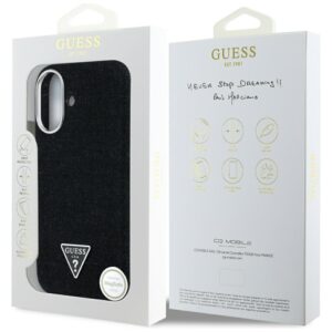 Dėklas Guess Denim Triangle Logo MagSafe Apple iPhone 16 juodos spalvos - Image 8