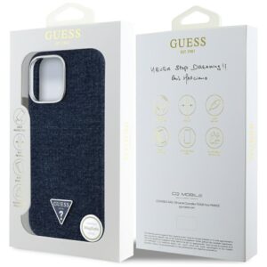Dėklas Guess Denim Triangle Logo MagSafe Apple iPhone 16 Pro blue - Image 8