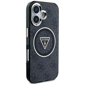 Dėklas Guess IML Metal Glitter 4G Circle Triangle MagSafe Apple iPhone 16 juodos spalvos - Image 4