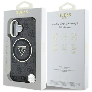Dėklas Guess IML Metal Glitter 4G Circle Triangle MagSafe Apple iPhone 16 juodos spalvos - Image 8