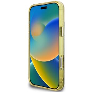 Dėklas Guess IML Metal Glitter 4G Circle Triangle MagSafe Apple iPhone 16 Pro Max rudos spalvos - Image 5