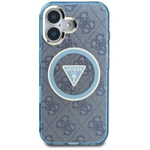 Dėklas Guess IML Metal Glitter 4G Circle Triangle MagSafe Apple iPhone 16 blue - Image 3