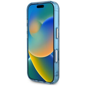 Dėklas Guess IML Metal Glitter 4G Circle Triangle MagSafe Apple iPhone 16 blue - Image 5