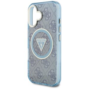 Dėklas Guess IML Metal Glitter 4G Circle Triangle MagSafe Apple iPhone 16 blue - Image 6