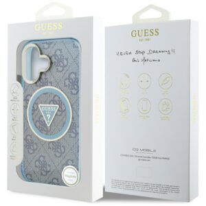 Dėklas Guess IML Metal Glitter 4G Circle Triangle MagSafe Apple iPhone 16 blue - Image 8