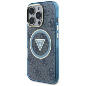 Dėklas Guess IML Metal Glitter 4G Circle Triangle MagSafe Apple iPhone 16 Pro Max blue - Image 2