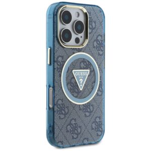 Dėklas Guess IML Metal Glitter 4G Circle Triangle MagSafe Apple iPhone 16 Pro Max blue - Image 4