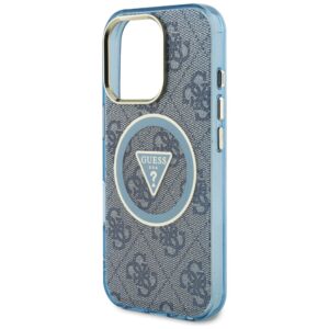 Dėklas Guess IML Metal Glitter 4G Circle Triangle MagSafe Apple iPhone 16 Pro Max blue - Image 6