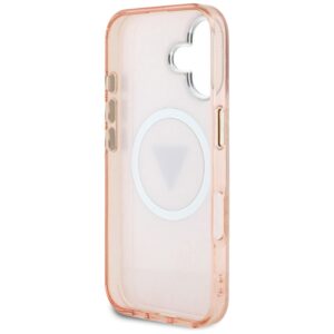 Dėklas Guess IML Metal Glitter 4G Circle Triangle MagSafe Apple iPhone 16 rožinės spalvos - Image 7