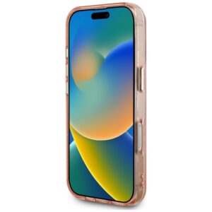 Dėklas Guess IML Metal Glitter 4G Circle Triangle MagSafe Apple iPhone 16 Pro rožinės spalvos - Image 5