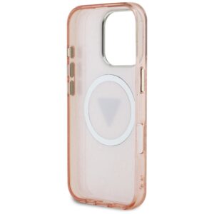 Dėklas Guess IML Metal Glitter 4G Circle Triangle MagSafe Apple iPhone 16 Pro Max rožinės spalvos - Image 7