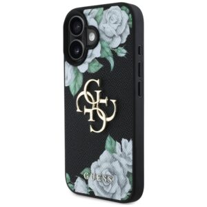 Dėklas Guess Grained Roses Big 4G logo Apple iPhone 16 juodos spalvos - Image 2