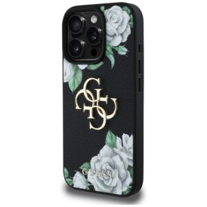 Dėklas Guess Grained Roses Big 4G logo Apple iPhone 16 Pro Max juodos spalvos - Image 2