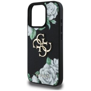 Dėklas Guess Grained Roses Big 4G logo Apple iPhone 16 Pro Max juodos spalvos - Image 6