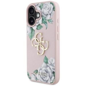 Dėklas Guess Grained Roses Big 4G logo Apple iPhone 16 rožinės spalvos - Image 2