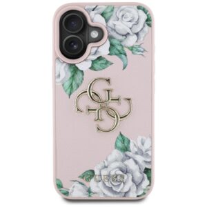Dėklas Guess Grained Roses Big 4G logo Apple iPhone 16 rožinės spalvos - Image 3