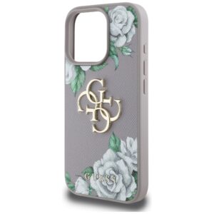 Dėklas Guess Grained Roses Big 4G logo Apple iPhone 16 Pro violetinės spalvos - Image 6