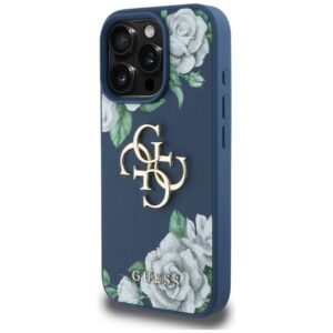 Dėklas Guess Grained Roses Big 4G logo Apple iPhone 16 Pro blue - Image 2