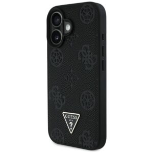 Dėklas Guess Grained Hot Stamp Peony Triangle Logo MagSafe Apple iPhone 16 juodos spalvos - Image 2