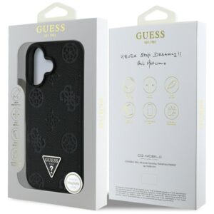 Dėklas Guess Grained Hot Stamp Peony Triangle Logo MagSafe Apple iPhone 16 juodos spalvos - Image 8