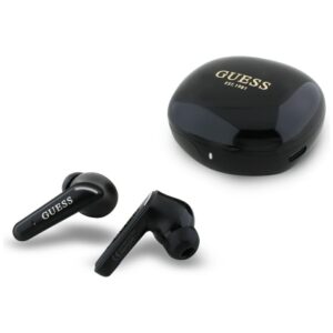 Ausinės TWS Guess Flat Classic Logo Electroplated juodos spalvos