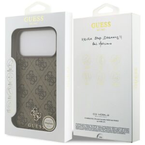 Guess 4G Small Classic Logo MagSafe dėklas Apple iPhone 17 Pro Max rudos spalvos - Image 8