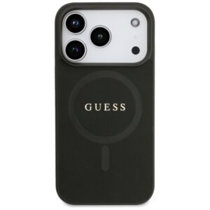 Guess Saffiano Classic Logo MagSafe dėklas Apple iPhone 17 Pro juodos spalvos - Image 3