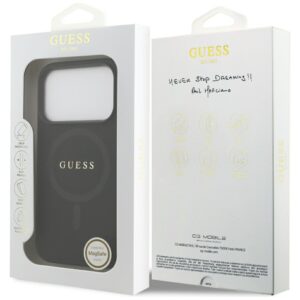 Guess Saffiano Classic Logo MagSafe dėklas Apple iPhone 17 Pro juodos spalvos - Image 8