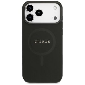 Guess Saffiano Classic Logo MagSafe dėklas Apple iPhone 17 Pro Max juodos spalvos - Image 3