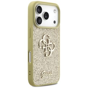 Guess Fixed Glitter Big 4G dėklas skirtas Apple iPhone 17 Pro gold - Image 4