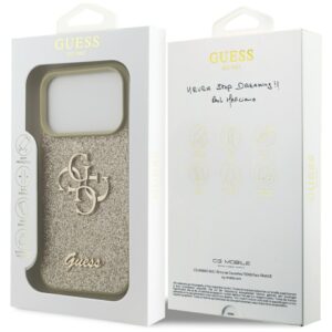 Guess Fixed Glitter Big 4G dėklas skirtas Apple iPhone 17 Pro gold - Image 8