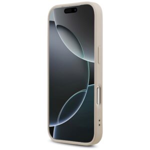 Guess Leather 4G Triangle Strass MagSafe dėklas Apple iPhone 17 Pro rožinės spalvos - Image 5