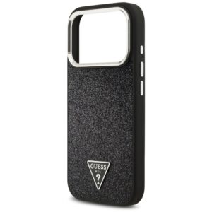 Dėklas Guess Glitter Triangle Logo MagSafe iPhone 17 Pro juodos spalvos - Image 6