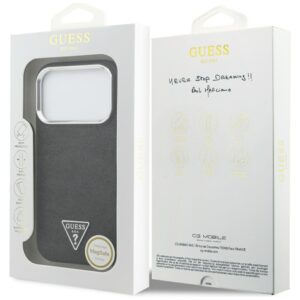 Dėklas Guess Glitter Triangle Logo MagSafe iPhone 17 Pro juodos spalvos - Image 8