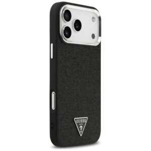 Dėklas Guess Glitter Triangle Logo MagSafe Apple iPhone 17 Pro Max juodos spalvos - Image 4