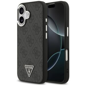 Dėklas Guess 4G Triangle Logo MagSafe Apple iPhone 17 juodos spalvos silver