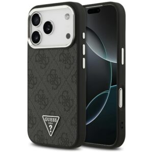 Dėklas Guess 4G Triangle Logo MagSafe Apple iPhone 17 Pro juodos spalvos silver