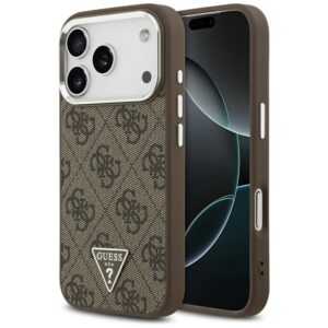 Dėklas Guess 4G Triangle Logo MagSafe Apple iPhone 17 Pro rudos spalvos