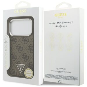 Dėklas Guess 4G Triangle Logo MagSafe Apple iPhone 17 Pro rudos spalvos - Image 8