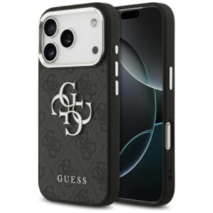 Dėklas Guess 4G Big 4G Classic Logo Apple iPhone 17 Pro juodos spalvos silver