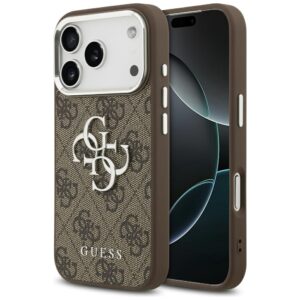 Dėklas Guess 4G Big 4G Classic Logo Apple iPhone 17 Pro rudos spalvos silver