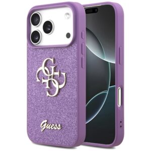 Dėklas Guess Fixed Glitter Big 4G Apple iPhone 17 Pro lilac