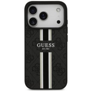 Dėklas Guess 4G Printed Stripes MagSafe Apple iPhone 17 Pro juodos spalvos - Image 3