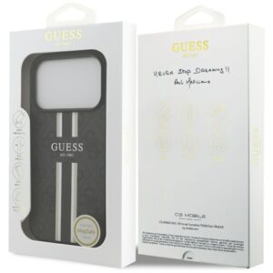 Dėklas Guess 4G Printed Stripes MagSafe Apple iPhone 17 Pro juodos spalvos - Image 8