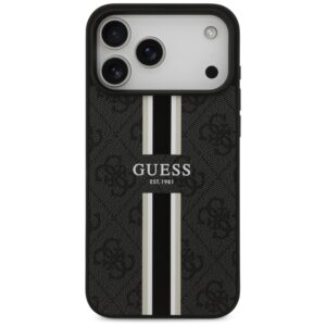 Dėklas Guess 4G Printed Stripes MagSafe Apple iPhone 17 Pro Max juodos spalvos - Image 3