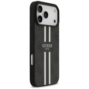 Dėklas Guess 4G Printed Stripes MagSafe Apple iPhone 17 Pro Max juodos spalvos - Image 4