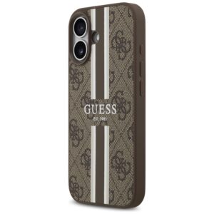 Dėklas Guess 4G Printed Stripes MagSafe Apple iPhone 17 rudos spalvos - Image 2