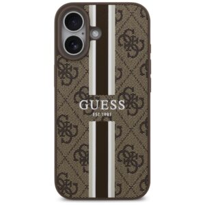 Dėklas Guess 4G Printed Stripes MagSafe Apple iPhone 17 rudos spalvos - Image 3