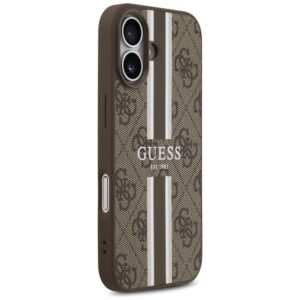Dėklas Guess 4G Printed Stripes MagSafe Apple iPhone 17 rudos spalvos - Image 4