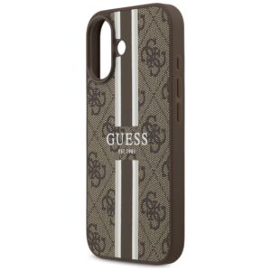 Dėklas Guess 4G Printed Stripes MagSafe Apple iPhone 17 rudos spalvos - Image 6